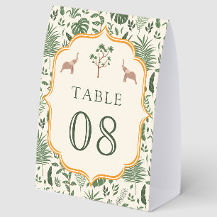 Tropical Elephant Indian Wedding Table Number
