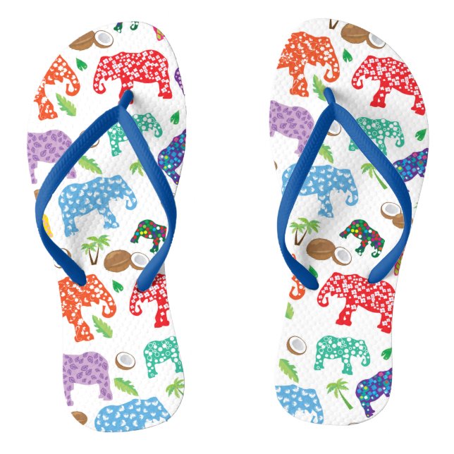 Tropical Elephants Thongs (Footbed)