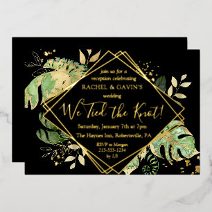 Tropical Elopement Wedding Reception Black & Gold
