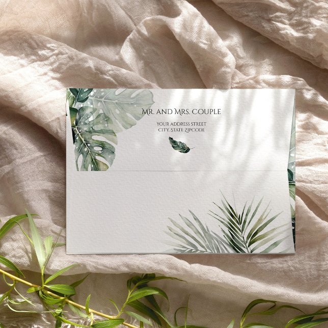 Tropical Envelope with Botanical Design (Creator Uploaded)
