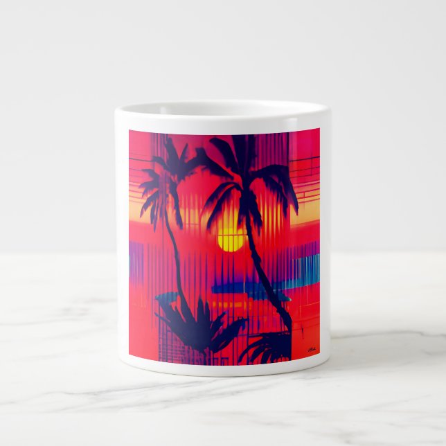 Tropical Escape Fantasy Large Coffee Mug (Front)