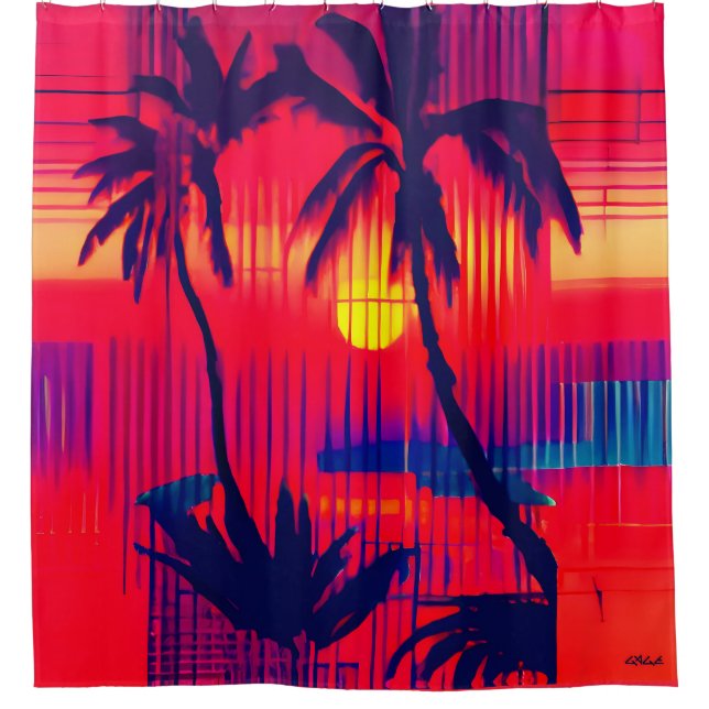 Tropical Escape Fantasy Shower Curtain (Front)