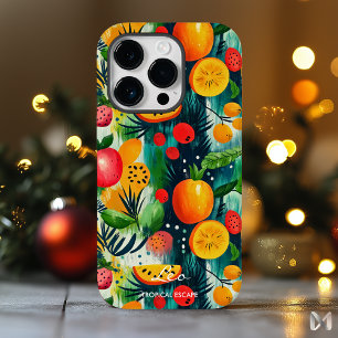 Tropical Escape Fruit Design with Orange & Green iPhone 14 Pro Case