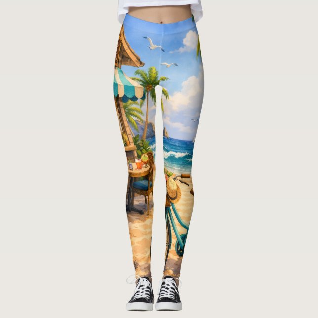 Tropical Escape Leggings – Sunset Vibes Edition (Front)
