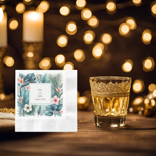 Tropical Essence Coined Cocktail Napkin