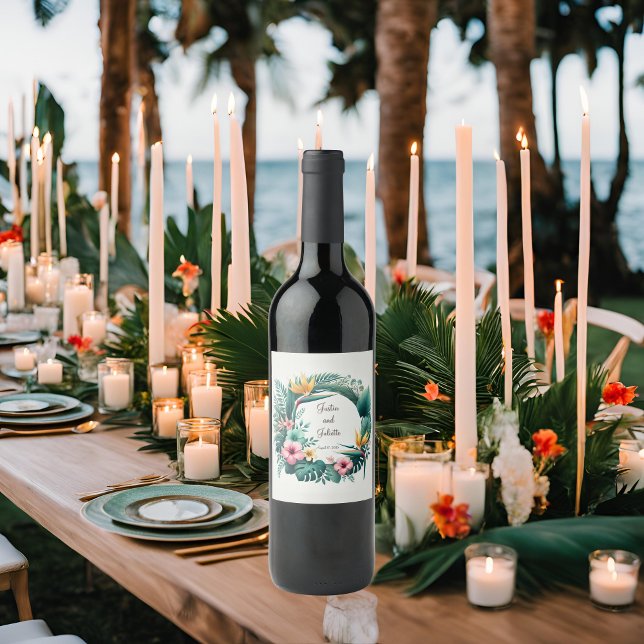 Tropical Essence Round Frame  Wine Label (Creator Uploaded)