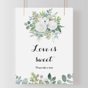 Tropical Eucalyptus Greenery Love is Sweet Poster