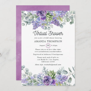 Tropical Eucalyptus Succulents Virtual Shower Invitation