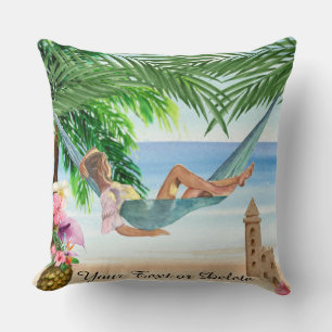 *~* Tropical Exotic  Beach Woman Hammock AR29  Cushion