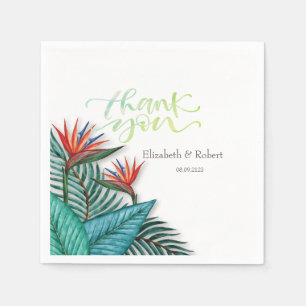 Tropical Exotic Flowers Napkin