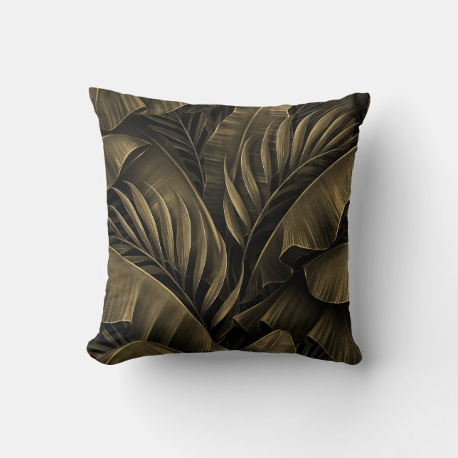 Tropical Exotic: Grunge Golden Nature Cushion (Front)