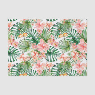 Tropical Exotic Jungle Hibiscus Flowers Tissue Paper