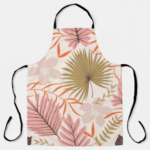 Tropical exotic leaves hand drawn vintage seamless apron