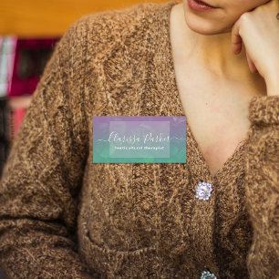 Tropical Exotic Monstera Leaves Purple Green Ombre Name Tag