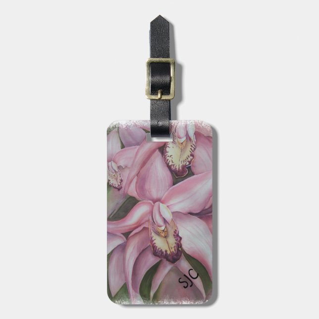 TROPICAL EXOTIC ORCHID PERSONALIZED LUGGAGE TAG (Front Vertical)