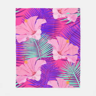 Tropical, exotic seamless pattern with exotic bird fleece blanket