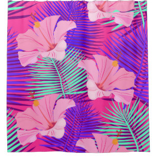 Tropical, exotic seamless pattern with exotic bird shower curtain