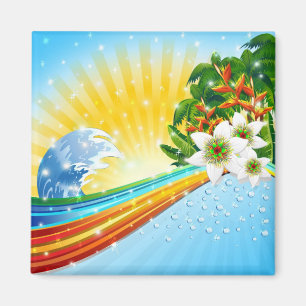 Tropical Exotic Summer Holidays Magnet