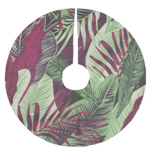 Tropical Exotic: Trendy Green Seamless Brushed Polyester Tree Skirt