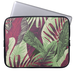 Tropical Exotic: Trendy Green Seamless Laptop Sleeve