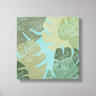 Tropical Faded Leaves Canvas Print