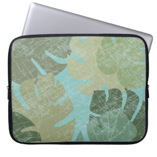 Tropical Faded Leaves Laptop Sleeve