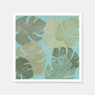Tropical Faded Leaves Napkin