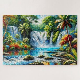 "TROPICAL FALLS" JIGSAW PUZZLE – LANDSCAPE SERIES