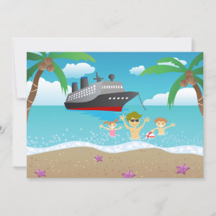 Tropical Family Beach Cruise Fun Invitation