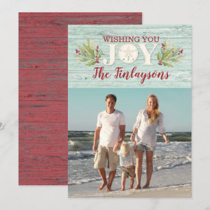Tropical Family Christmas Holiday Beach Card