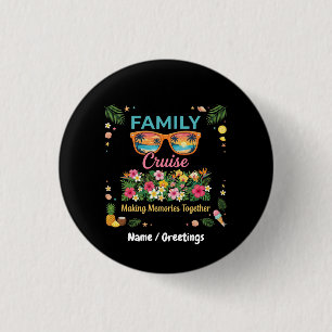 Tropical Family Cruise Memories Floral Summer 3 Cm Round Badge