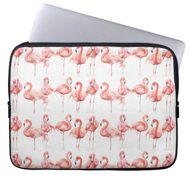 Tropical | Family of Flamingos Laptop Sleeve (Front)