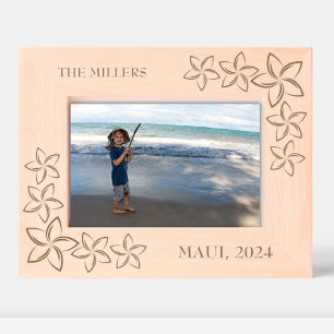 Tropical Family Vacation Plumeria Etched Frames