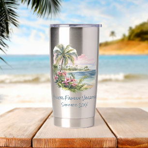 Tropical Family Vacation Reunion Commemorative Insulated Tumbler