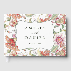 Tropical Fantasy Boho Floral Wedding Guest Book