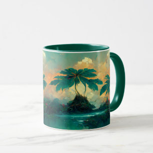 Tropical Fantasy Sea & Palm Trees Mug