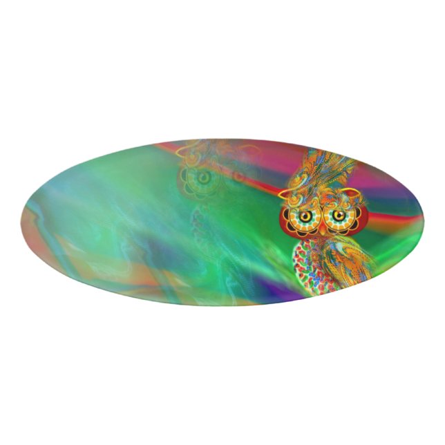 Tropical Fashion Queen Owl Name Tag (Front)