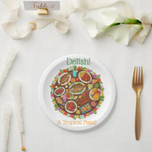 Tropical Feast Paper Plate