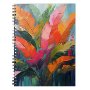 Tropical Feathers – Vibrant Botanical Abstraction Notebook