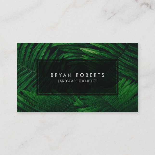 Tropical Fern Professional Landscape Architect Business Card (Front)
