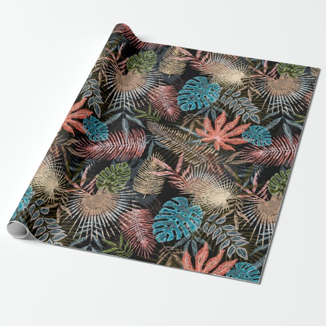 Tropical Ferns Wrapping Paper (Unrolled)