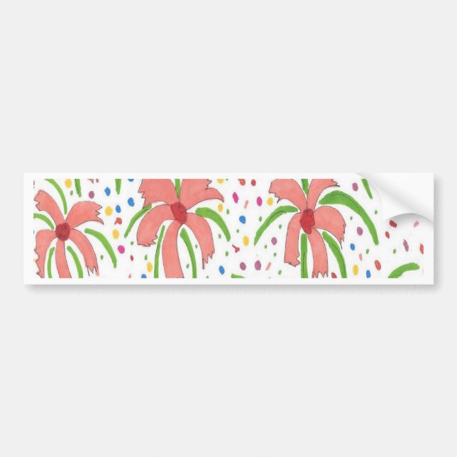 Tropical Fiesta Flowers Bumper Sticker (Front)