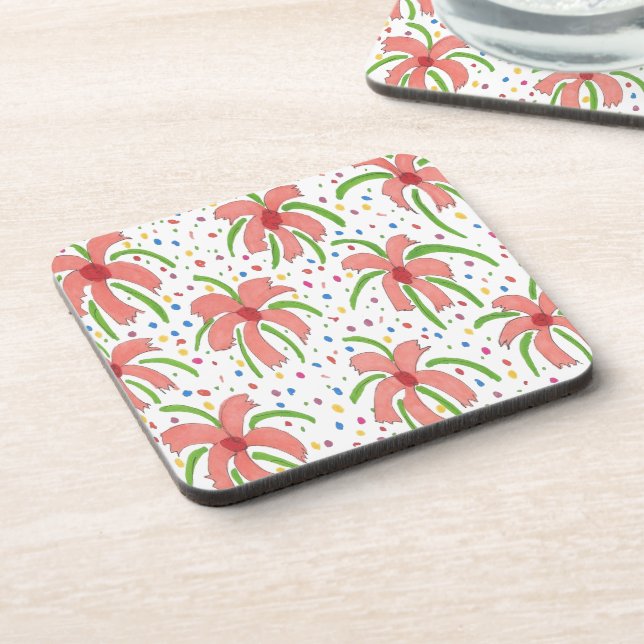 Tropical Fiesta Flowers Coaster (Left Side)