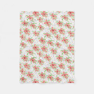 Tropical Fiesta Flowers Fleece Blanket