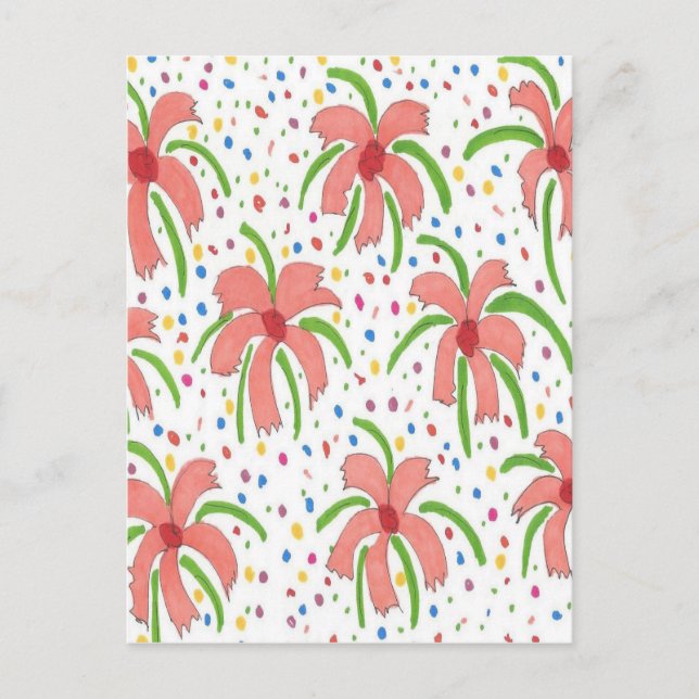 Tropical Fiesta Flowers Postcard (Front)