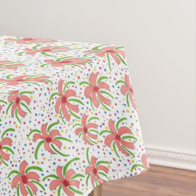 Tropical Fiesta Flowers Tablecloth (In Situ)
