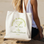 Tropical Fiesta Margarita Bachelorette Tote Bag<br><div class="desc">Margs & Matrimony retro bachelorette party weekend tote bags with a refreshing green colour palette that brings a touch of tropical vibe to your celebration. Perfect gift for your girlies,  customise it with each guests name and let's get that party started.</div>