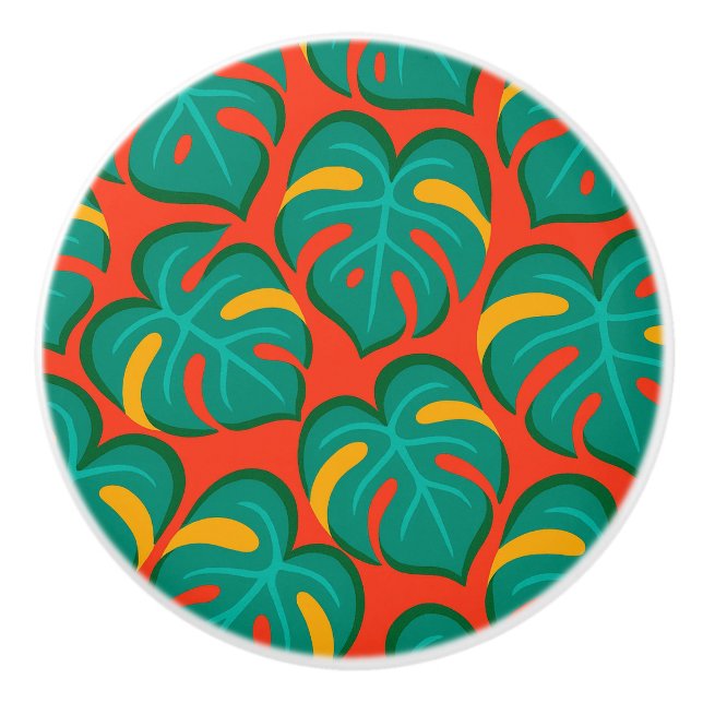 Tropical Fiesta Pattern Ceramic Knob (Front)