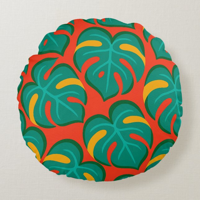 Tropical Fiesta Pattern Round Cushion (Front)