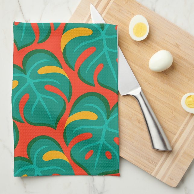 Tropical Fiesta Pattern Tea Towel (Quarter Fold)